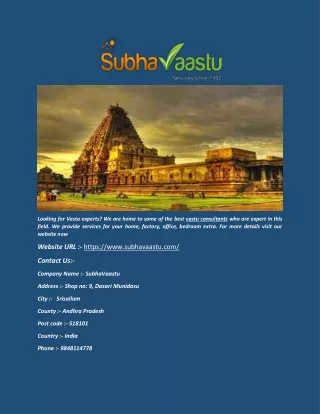 looking for vastu experts we are home to some