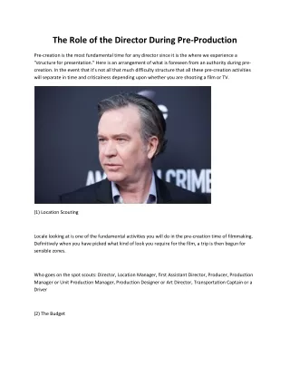 the role of the director during pre production