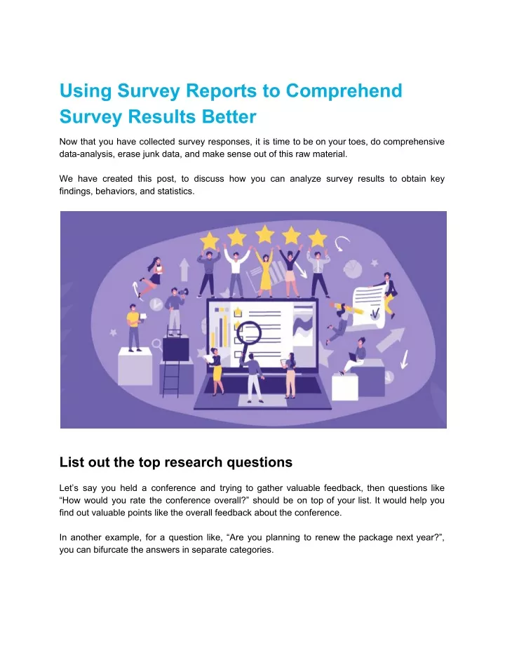 using survey reports to comprehend survey results