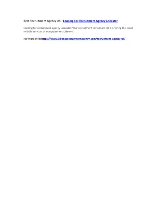 best recruitment agency uk looking