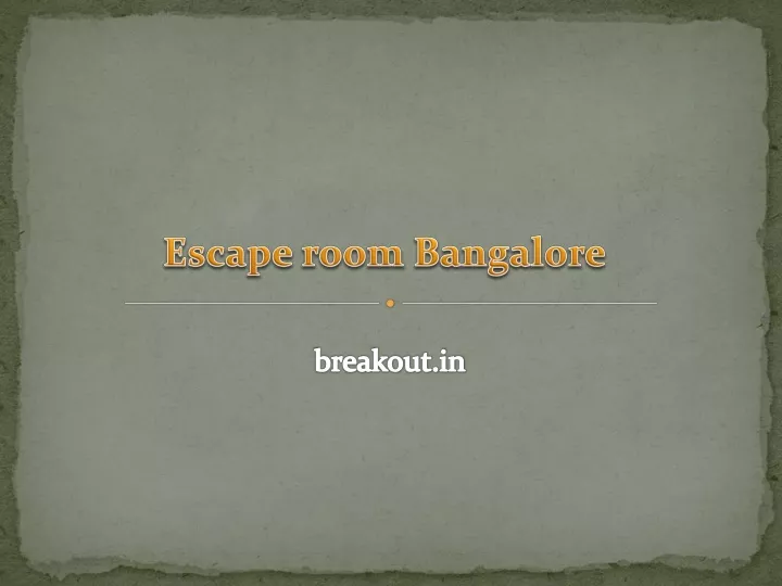 escape room bangalore