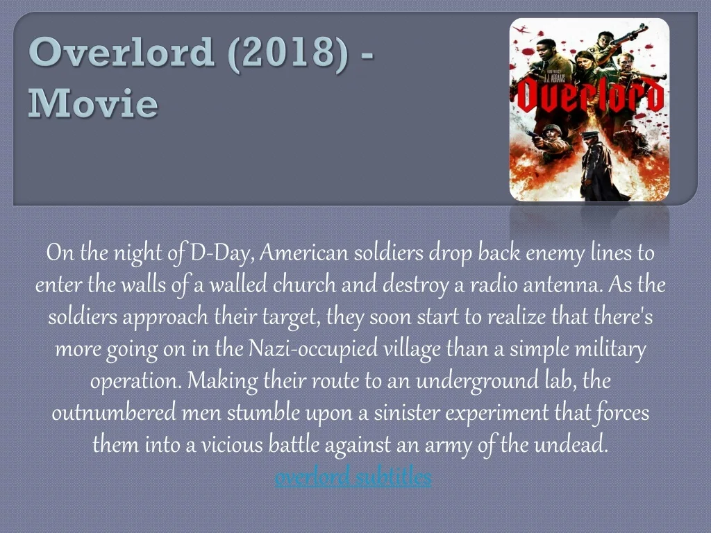 PPT - Overlord (2018) - Movie PowerPoint Presentation, free download ...