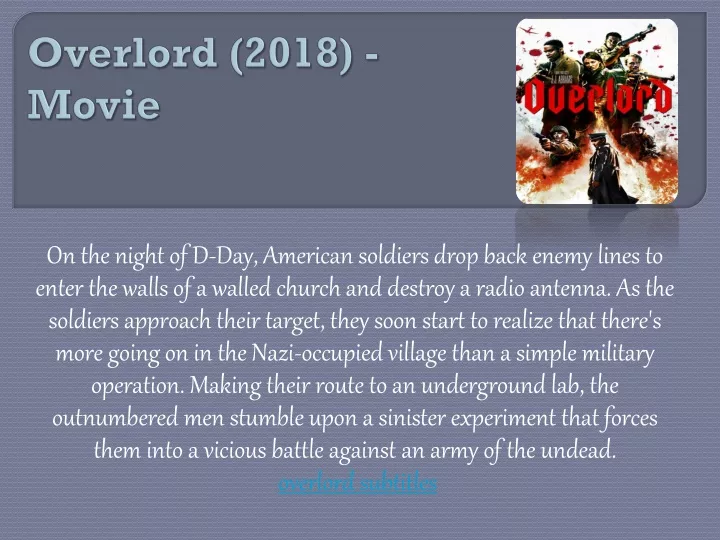 overlord 2018 movie