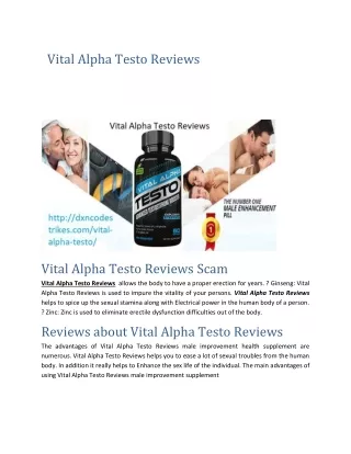 Vital Alpha Testo Reviews