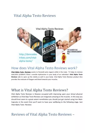 Vital Alpha Testo Reviews