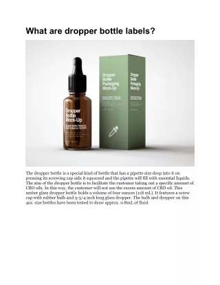 what are dropper bottle labels