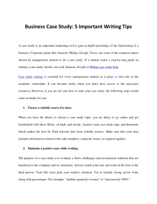 Business Case Study: 5 Important Writing Tips