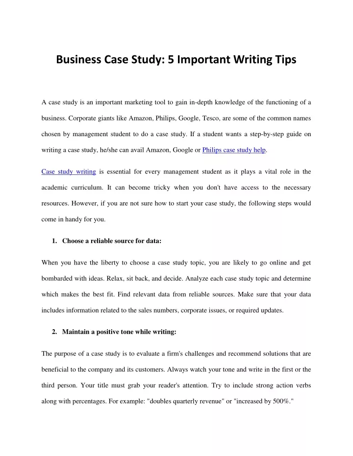 business case study 5 important writing tips