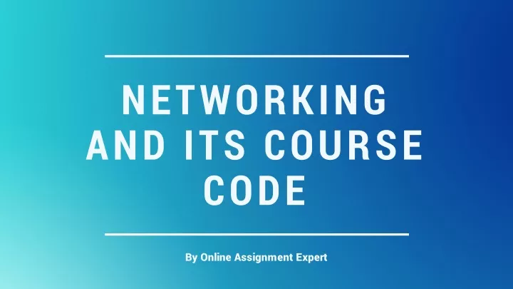 networking and its course code