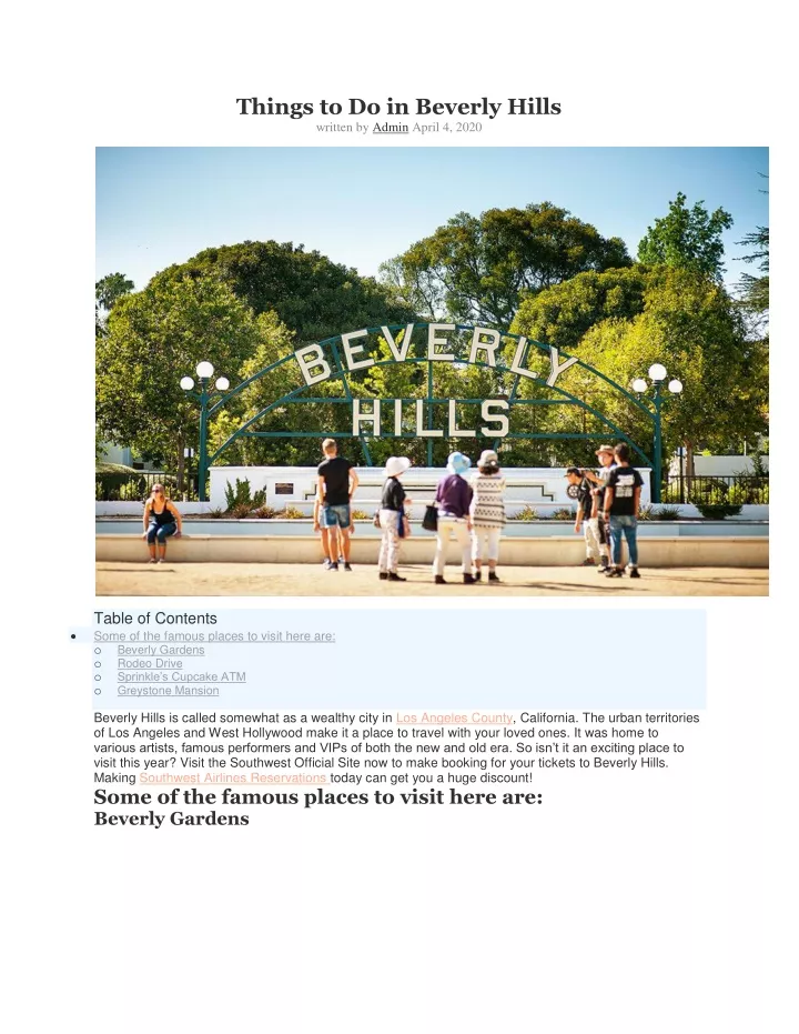 things to do in beverly hills written by admin