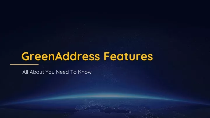 greenaddress features