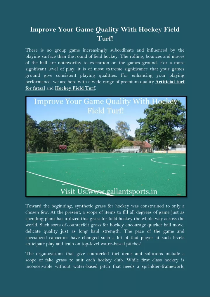 improve your game quality with hockey field turf