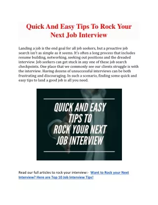 quick and easy tips to rock your next