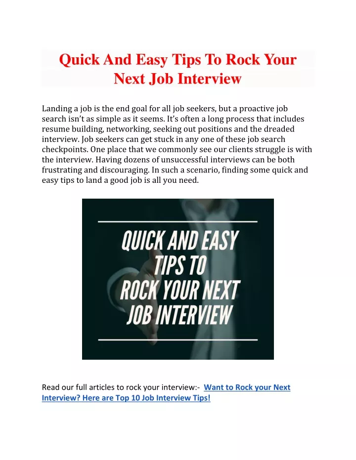 quick and easy tips to rock your next