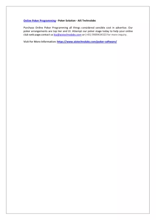 online poker programming poker solution