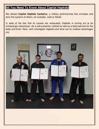 All You Need To Know About Capital Hapkido