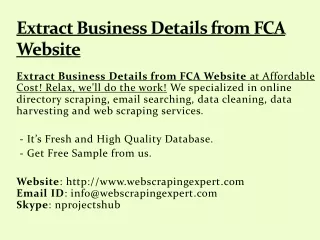extract business details from fca website