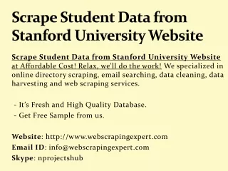 scrape student data from stanford university website