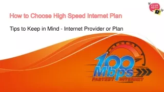 How to Choose High-Speed Internet Plan