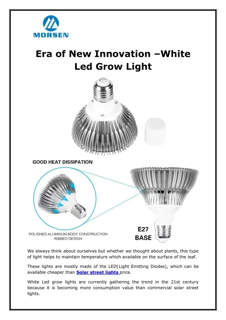 era of new innovation white led grow light