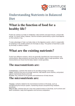 understanding nutrients in balanced diet