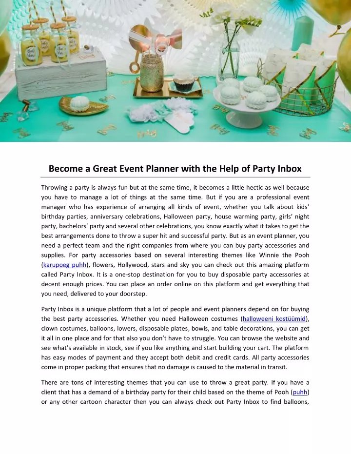 become a great event planner with the help