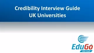 credibility interview guide uk universities