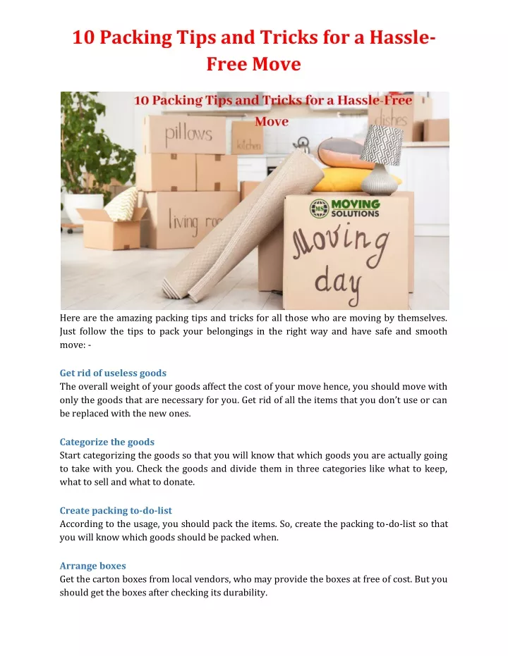 10 packing tips and tricks for a hassle free move