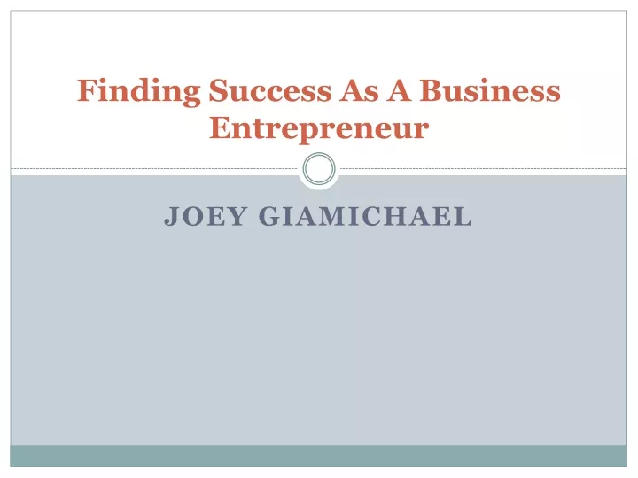 finding success as a business entrepreneur
