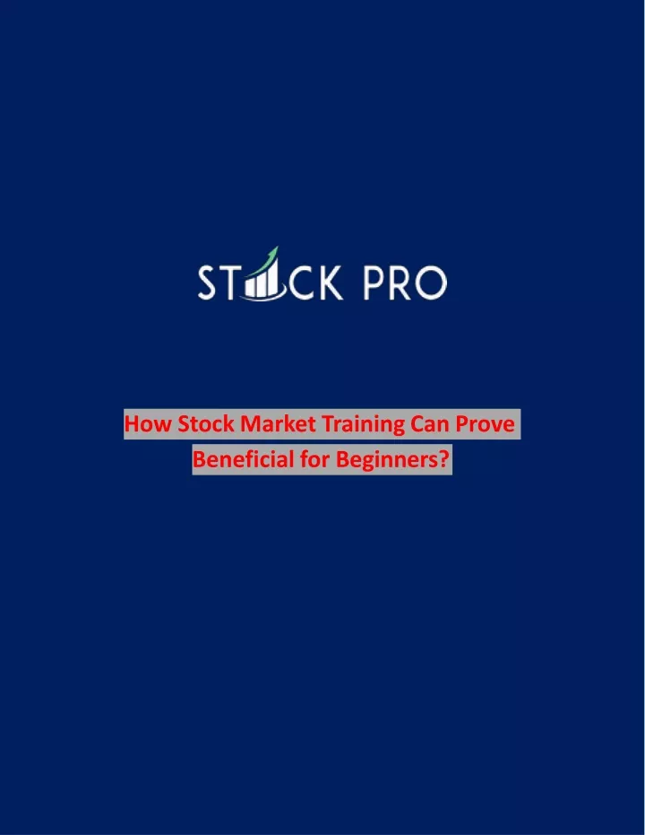 how stock market training can prove