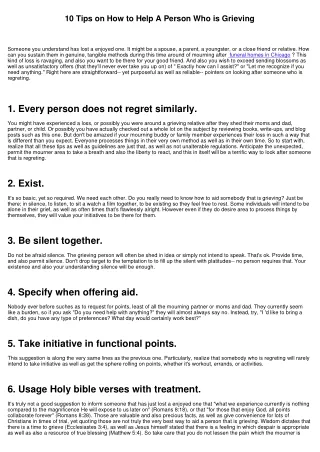 10 tips on how to help a person who is grieving