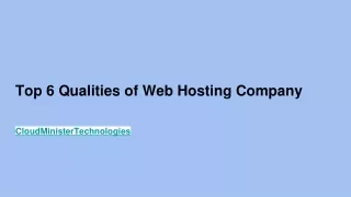 top 6 qualities of web hosting company