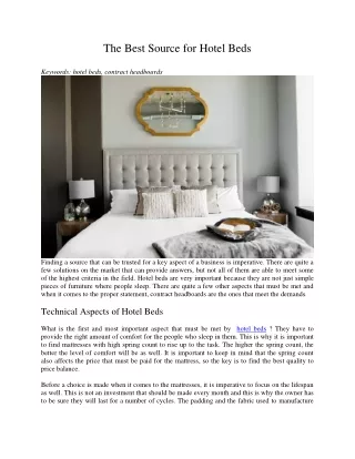 the best source for hotel beds