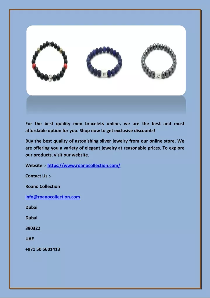 for the best quality men bracelets online