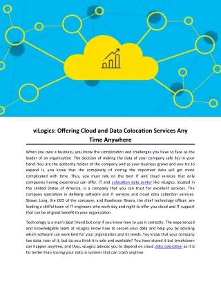 viLogics: Offering Cloud and Data Colocation Services Any Time Anywhere