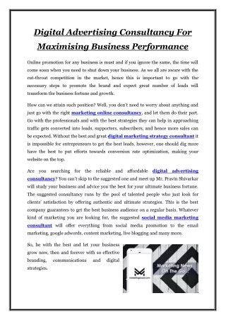 digital advertising consultancy for