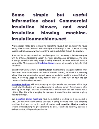 some information about commercial insulation