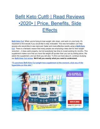 Befit Keto Cut Read Updated Reviews 2020