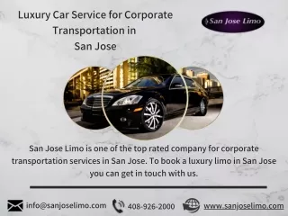 Luxury Car Service for Corporate Transportation in San Jose