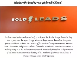 What are the benefits your get from Boldleads?