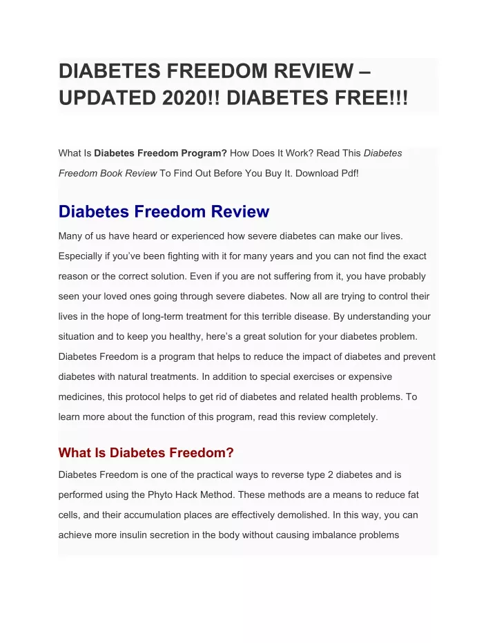 diabetes freedom review updated 2020 diabetes free