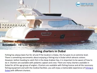 Deep sea fishing Dubai |Fishing charters Dubai