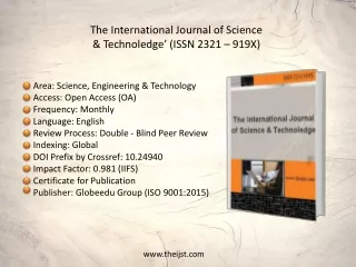 The International Journal of Science & Technoledge