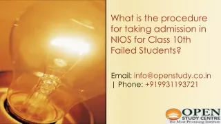 What is the procedure for taking admission in NIOS for Class 10th Failed Students
