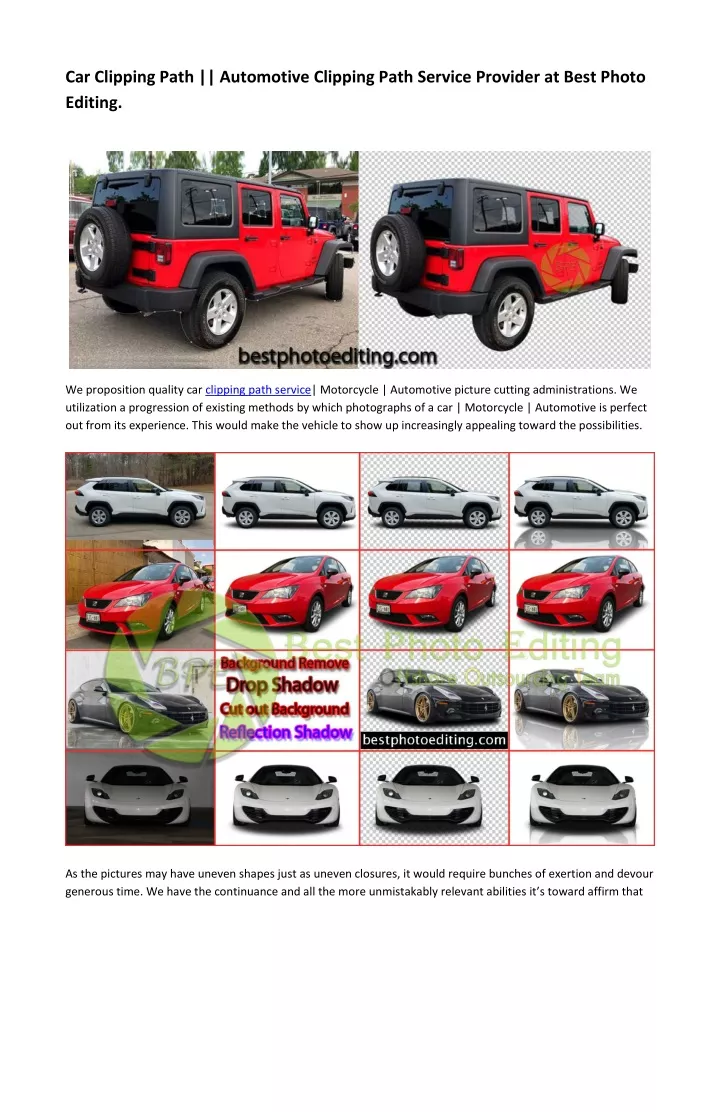 car clipping path automotive clipping path