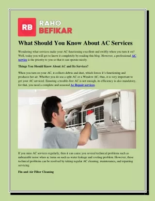 What Should You Know About AC Services