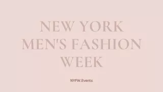 New York Men's Fashion Week