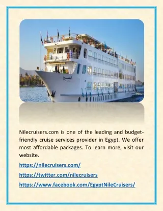 nilecruisers com is one of the leading and budget