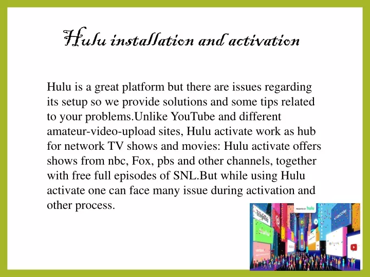 hulu installation and activation