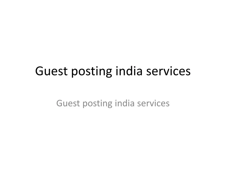 guest posting india services